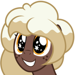 Size: 7000x7000 | Tagged: safe, artist:besttubahorse, oc, oc only, oc:sweet mocha, pony, absurd resolution, cute, female, freckles, happy, mochabetes, simple background, smiling, solo, starry eyes, transparent background, vector, wingding eyes