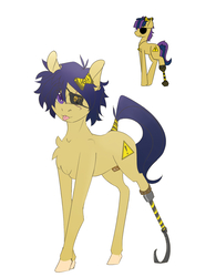 Size: 1296x1662 | Tagged: safe, artist:mint-and-love, oc, oc only, pony, amputee, dark genitals, eyepatch, femboy, male, nudity, prosthetic limb, prosthetics, sheath, simple background, solo, stallion, white background