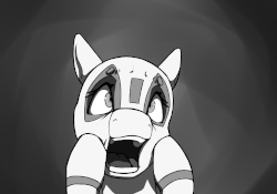 Size: 750x525 | Tagged: safe, artist:keeponhatin, oc, oc only, oc:air liner, original species, plane pony, pony, animated, gif, monochrome, plane, screaming, solo