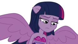 Size: 1920x1080 | Tagged: safe, artist:andreasemiramis, twilight sparkle, equestria girls, g4, bare shoulders, clothes, dress, fall formal outfits, female, looking down, ponied up, simple background, sleeveless, solo, sparkles, strapless, transparent background, twilight ball dress, vector, wings