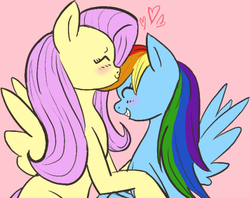 Size: 540x428 | Tagged: safe, artist:rarijack-countrycouture, fluttershy, rainbow dash, g4, female, kissing, lesbian, ship:flutterdash, shipping