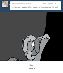 Size: 666x768 | Tagged: safe, artist:egophiliac, princess luna, pony, moonstuck, g4, cartographer's muffler, climbing, female, filly, grayscale, monochrome, solo, tired, tumblr, tumblr comic, woona, younger