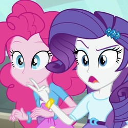 Size: 640x640 | Tagged: safe, pinkie pie, rarity, a case for the bass, equestria girls, g4, balloon, bracelet, clothes, jewelry, skirt