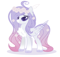 Size: 1321x1276 | Tagged: safe, artist:huirou, oc, oc only, pegasus, pony, chest fluff, cloven hooves, feather, flower, freckles, solo