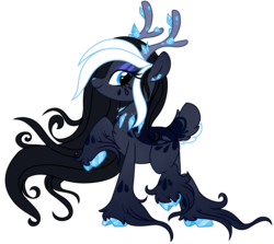 Size: 2500x2232 | Tagged: safe, artist:lupulrafinat, oc, oc only, deer pony, original species, cloven hooves, crystalline, high res, solo, unshorn fetlocks