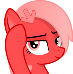 Size: 1420x1423 | Tagged: safe, artist:arifproject, oc, oc only, oc:downvote, earth pony, pony, derpibooru, g4, bust, derpibooru ponified, hairclip, lidded eyes, looking at you, meme, meta, ponified, raised hoof, roll safe, simple background, solo, transparent background, vector