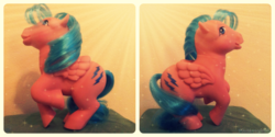 Size: 2400x1200 | Tagged: safe, artist:stitchlovergirl96, firefly, pony, g1, irl, photo, solo, toy