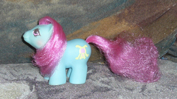 Size: 1066x597 | Tagged: safe, artist:fizzy--love, shaggy, earth pony, pony, g1, baby, baby pony, irl, photo, solo, toy