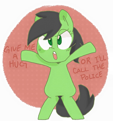 Size: 900x960 | Tagged: artist needed, safe, oc, oc only, oc:filly anon, earth pony, pony, abstract background, female, filly, hug request, solo