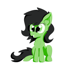 Size: 1750x1700 | Tagged: safe, artist:countryroads, oc, oc only, oc:filly anon, earth pony, pony, chest fluff, female, filly, grin, simple background, sitting, smiling, solo, white background