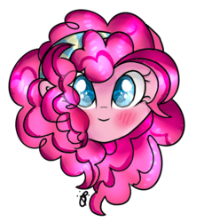 Size: 636x691 | Tagged: safe, artist:gallantserver, pinkie pie, human, g4, bust, female, humanized, portrait, simple background, smiling, solo, transparent background