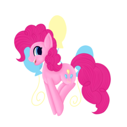 Size: 1000x1000 | Tagged: safe, artist:taevari, pinkie pie, earth pony, pony, g4, cutie mark, female, simple background, smiling, solo, transparent background