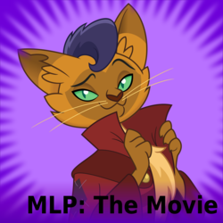 Size: 1024x1024 | Tagged: safe, capper dapperpaws, abyssinian, anthro, derpibooru, g4, my little pony: the movie, chest fluff, handsome, male, meta, sexy, solo, spoilered image joke, stupid sexy capper