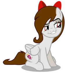 Size: 4000x4153 | Tagged: safe, artist:rsa.fim, edit, oc, oc only, oc:whisper hope, pegasus, pony, absurd resolution, bow, cutie mark, faic, female, mexican, red eyes, reference, ribbon, simple background, smug, smugdash, solo, tail wrap, transparent background, unitárium, vector