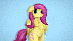 Size: 3840x2160 | Tagged: safe, artist:rainyvisualz, fluttershy, pegasus, pony, g4, adorasexy, bipedal, cute, female, high res, hind legs, legs together, pose, sexy, shy, solo, spread wings