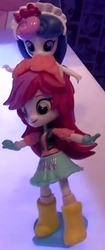 Size: 359x855 | Tagged: safe, bon bon, roseluck, sweetie drops, equestria girls, g4, doll, equestria girls minis, female, irl, photo, toy