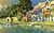 Size: 1920x1200 | Tagged: safe, artist:da-exile, fluttershy, trixie, pony, unicorn, g4, bridge, cape, cart, clothes, cloud, female, fireworks, flower, hat, house, lilypad, mare, mountain, pulling, reflection, river, running, scenery, scenery porn, solo focus, tree, trixie's cape, trixie's hat, underhoof, wallpaper, water