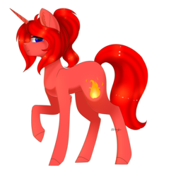 Size: 2300x2313 | Tagged: safe, artist:ohhoneybee, oc, oc only, pony, unicorn, female, high res, mare, raised hoof, simple background, solo, transparent background