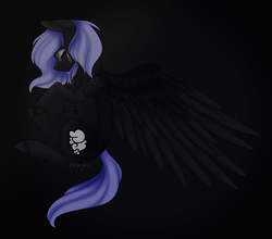 Size: 2423x2134 | Tagged: safe, artist:ohhoneybee, oc, oc only, oc:cloudy night, pegasus, pony, black background, crying, female, high res, mare, sad, simple background, solo