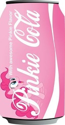 Size: 315x604 | Tagged: safe, pinkie pie, earth pony, pony, g4, can, coca-cola, female, happy, mare, open mouth, smiling, soda, soda can, solo