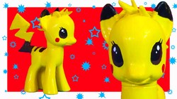 Size: 1920x1080 | Tagged: safe, pikachu, pony, customized toy, irl, photo, pokémon, ponified, toy