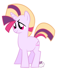 Size: 1280x1608 | Tagged: safe, artist:sugahfox, oc, oc only, oc:tender stitch, pony, female, magical lesbian spawn, mare, offspring, parent:fluttershy, parent:twilight sparkle, parents:twishy, simple background, solo, transparent background