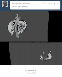 Size: 666x833 | Tagged: safe, artist:egophiliac, princess luna, moonstuck, g4, animated, cartographer's muffler, dizzy, falling, female, filly, floppy ears, gif, grayscale, marauder's mantle, monochrome, open mouth, solo, swirly eyes, tumblr, woona, woonoggles, younger