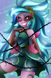 Size: 1839x2782 | Tagged: safe, artist:scarlet-spectrum, gaea everfree, gloriosa daisy, equestria girls, g4, my little pony equestria girls: legend of everfree, clothes, evil grin, female, grin, looking at you, magical geodes, smiling, solo, thorn, vine