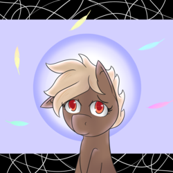 Size: 1300x1301 | Tagged: safe, artist:lazerblues, oc, oc only, earth pony, pony, feather, female, mare, solo