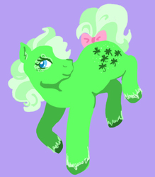 Size: 402x459 | Tagged: safe, artist:skypinpony, minty (g1), g1, bow, female, solo, tail bow, unshorn fetlocks