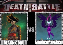 Size: 620x443 | Tagged: safe, sci-twi, twilight sparkle, equestria girls, g4, death battle, dragon ball, dragon ball super, exploitable meme, goku black, meme, midnight sparkle