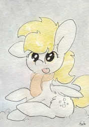 Size: 692x977 | Tagged: safe, artist:slightlyshade, derpy hooves, pegasus, pony, g4, clothes, female, mare, scarf, solo