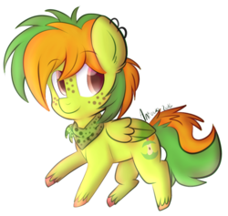 Size: 777x738 | Tagged: safe, artist:aniowo, oc, oc only, oc:apple core, pegasus, pony, chibi, ear piercing, male, piercing, simple background, solo, stallion, transparent background