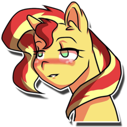 Size: 512x512 | Tagged: safe, artist:kenishra, sunset shimmer, pony, unicorn, g4, female, flirting, simple background, solo, transparent background