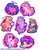 Size: 464x600 | Tagged: safe, artist:zambicandy, bon bon (g1), bright eyes, clover (g1), melody, patch (g1), starlight (g1), sweetheart, earth pony, pony, g1, my little pony tales, 7 pony friends, bipedal, female, paint tool sai, photoshop