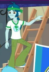 Size: 182x268 | Tagged: safe, screencap, bright idea, captain planet, human, equestria girls, equestria girls (app), g4, background human, clothes, male, offscreen character, pants, shoes, sneakers, solo focus