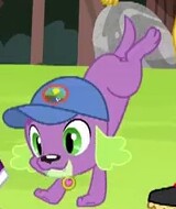 Size: 160x190 | Tagged: safe, screencap, spike, spike the regular dog, dog, equestria girls, g4, my little pony equestria girls: legend of everfree, cap, hat, male, solo