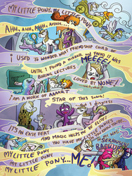 Size: 720x960 | Tagged: safe, artist:agnesgarbowska, idw, official comic, bunny (g4), prince blueblood, princess celestia, twilight sparkle, oc, oc:agnes, alicorn, earth pony, pegasus, pomeranian, pony, unicorn, g4, spoiler:comic, spoiler:comicdeviations, background pony, comic, female, male, mare, preview, speech bubble, stallion, theme song, unnamed character, unnamed pony