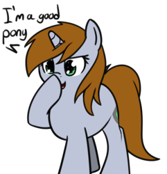 Size: 837x867 | Tagged: safe, artist:neuro, oc, oc only, oc:littlepip, pony, unicorn, fallout equestria, boop, dialogue, female, mare, self-boop, silly, simple background, solo, transparent background