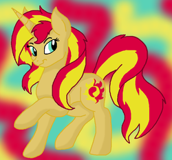 Size: 765x711 | Tagged: safe, artist:crystal2riolu, sunset shimmer, pony, unicorn, g4, female, raised hoof, solo