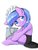 Size: 1536x2048 | Tagged: safe, artist:30clock, tote bag (g4), earth pony, pony, g4, clothes, female, maid, mare, simple background, sitting, smiling, solo