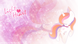 Size: 3000x1687 | Tagged: safe, artist:lillynya, light heart, pony, unicorn, g2, g4, female, g2 to g4, generation leap, race swap, solo, wallpaper