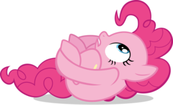 Size: 4000x2434 | Tagged: safe, artist:cantercoltz, pinkie pie, earth pony, pony, equestria girls, g4, curled up, female, looking up, simple background, solo, transparent background, vector