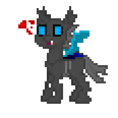 Size: 232x232 | Tagged: safe, artist:radical user 76, changeling, pony town, heart, pixel art, simple background, solo, transparent background