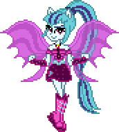 Size: 172x190 | Tagged: safe, artist:botchan-mlp, sonata dusk, equestria girls, g4, animated, blinking, cute, desktop ponies, female, fin wings, gif, looking at you, pixel art, ponied up, simple background, smiling, solo, sonatabetes, sprite, transparent background