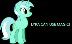 Size: 1652x1018 | Tagged: safe, lyra heartstrings, pony, unicorn, g4, black background, captain obvious, female, simple background, smiling, solo, truth