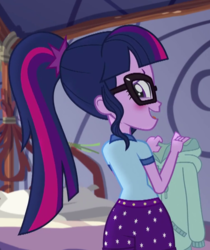 Size: 503x598 | Tagged: safe, screencap, sci-twi, twilight sparkle, equestria girls, g4, my little pony equestria girls: legend of everfree, blushing, cropped, cute, female, solo, twiabetes