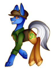 Size: 2667x3578 | Tagged: safe, artist:kurochhi, oc, oc only, hybrid, pony, clothes, hat, high res, male, shirt, simple background, solo, stallion, transparent background, vest