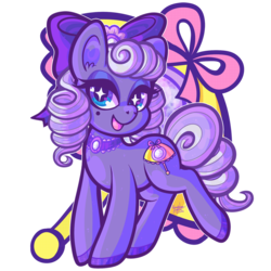 Size: 1000x1000 | Tagged: safe, artist:dolcisprinkles, april mist, g3, choker, drill hair, female, heart, heart eyes, jewel birthday ponies, simple background, solo, sparkly eyes, transparent background, wingding eyes