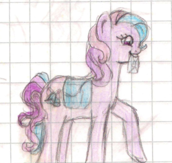 Size: 702x668 | Tagged: safe, artist:wrath-marionphauna, tink-a-tink-a-too, g3, female, graph paper, solo, traditional art